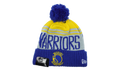 Golden State Warriors Team Pride Pom Beanie Blue / Grey / Yellow / Blue - Pom NE681