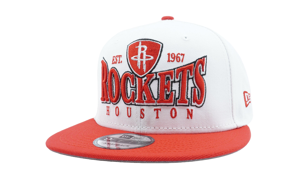9FIFTY Houston Rockets Crest Stack Snapback Hat White / Red - Brim NE879