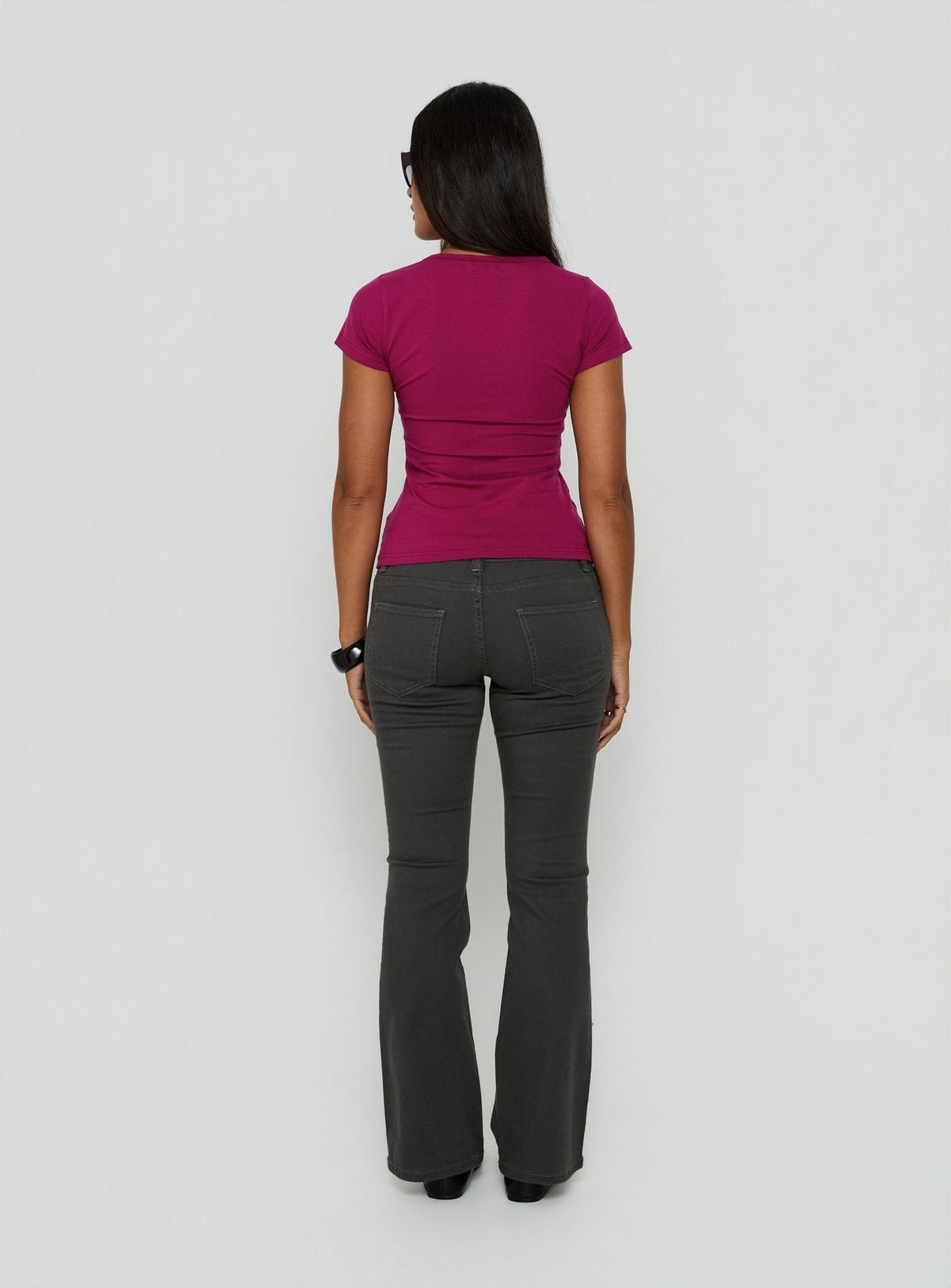 Trust Fund Low Rise Bootleg Cargo Pants Charcoal