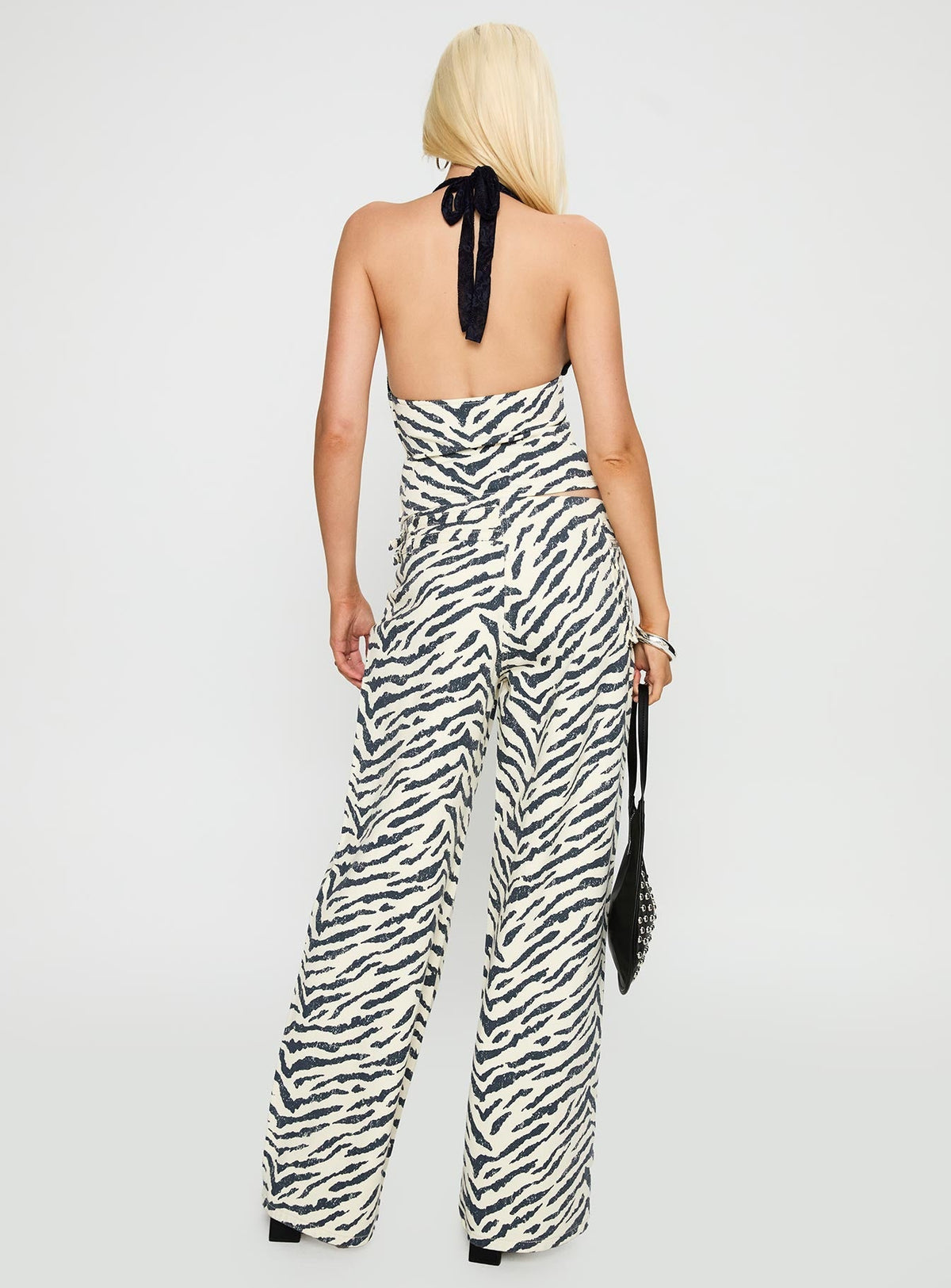 Paltrow Mid Rise Wide Leg Cargo Jeans Zebra