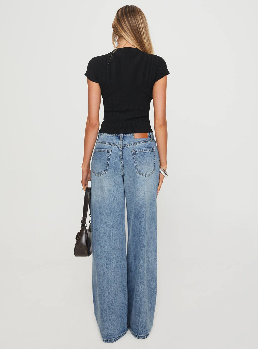 Mellowed Out Low Rise Straight Leg Jeans Mid Blue