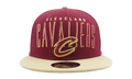 9FIFTY Cleveland Cavaliers Headline Snapback Hat Maroon / Beige - Brim / Gray - Under Brim NE915