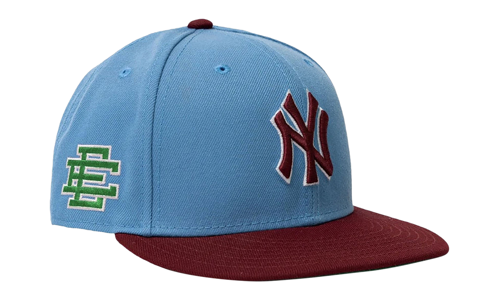 59FIFTY MLB NY YANKEES FITTED HAT ERIC EMANUEL - Sky Blue/ Wine EE424
