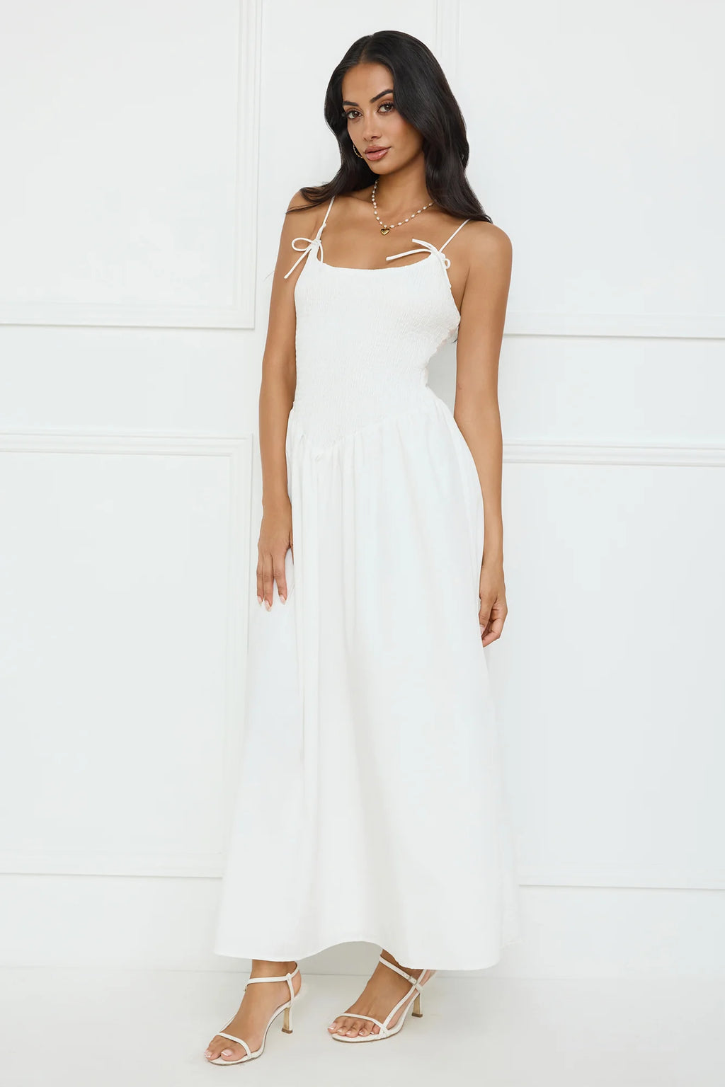 Pretty Willow Maxi Dress White
