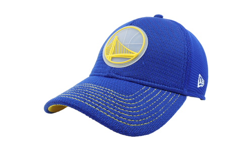 39THIRTY Golden State Warriors 2018 Rubber Logo Flex Fit Hat Blue / Yellow - Under Brim NE651