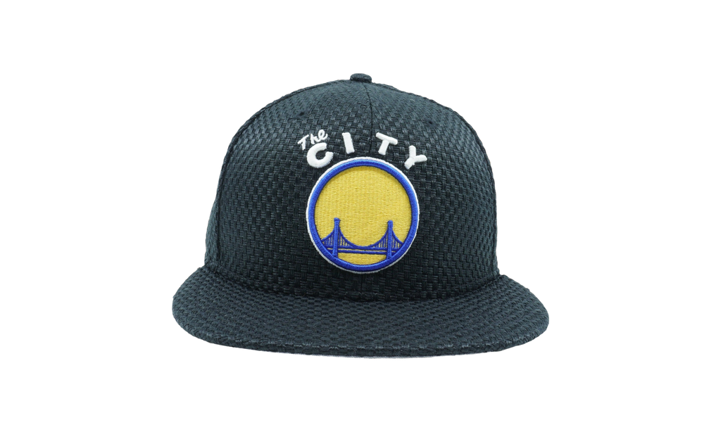 59FIFTY Golden State Warriors 2016 'The City' Street Flow Fitted Hat Black Weave Pattern NE595