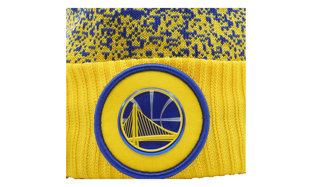 Golden State Warriors On The Court Pom Beanie Yellow / Blue Dots NE634