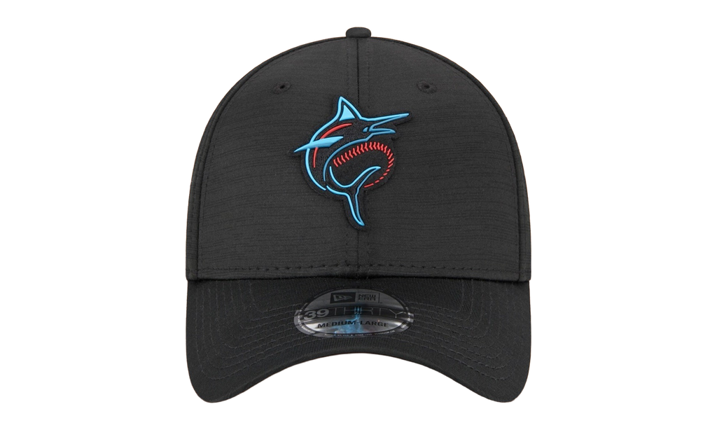 39THIRTY Miami Marlins Clubhouse Flex Fit Hat Black / Gray - Under Brim NE855