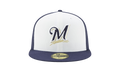 59FIFTY Milwaukee Brewers Diamond Era Fitted Hat White and Purple / Purple - Brim NE578