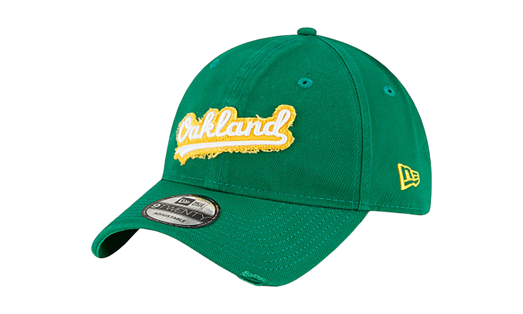 9TWENTY Oakland Athletics Core Classic Distressed Patch Strapback Hat Green NE755