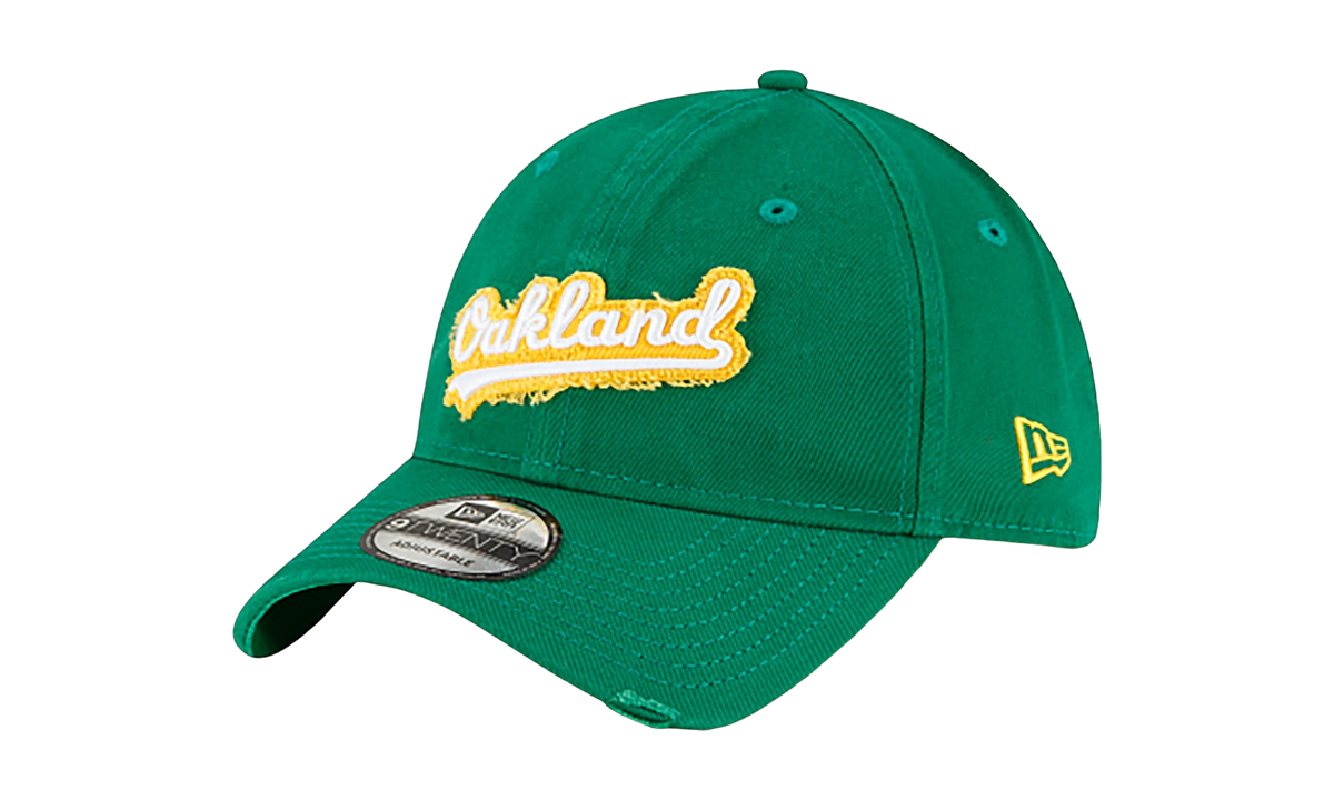 9TWENTY Oakland Athletics Core Classic Distressed Patch Strapback Hat Green NE755