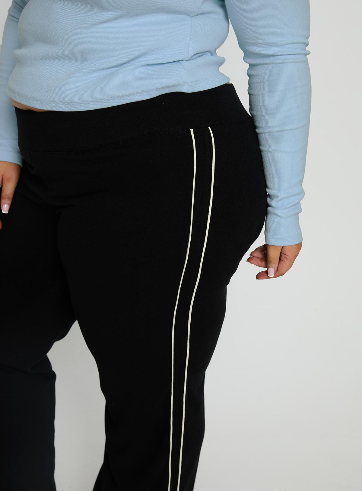 Ascenda Straight Leg Track Pant Black Curve