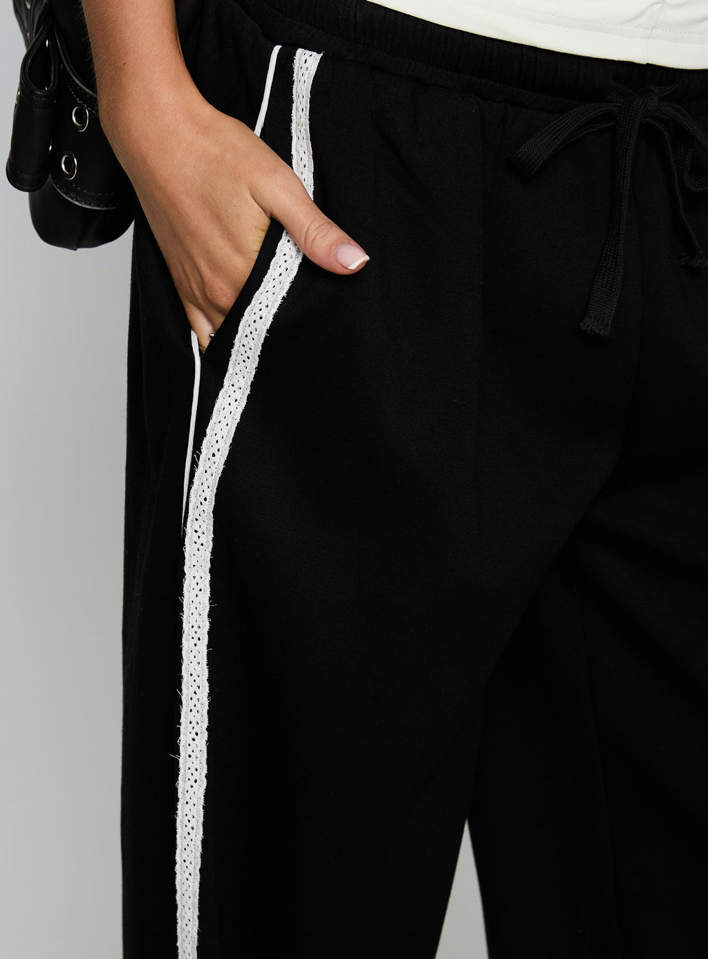 Expedition Wide Leg Track Pants Black