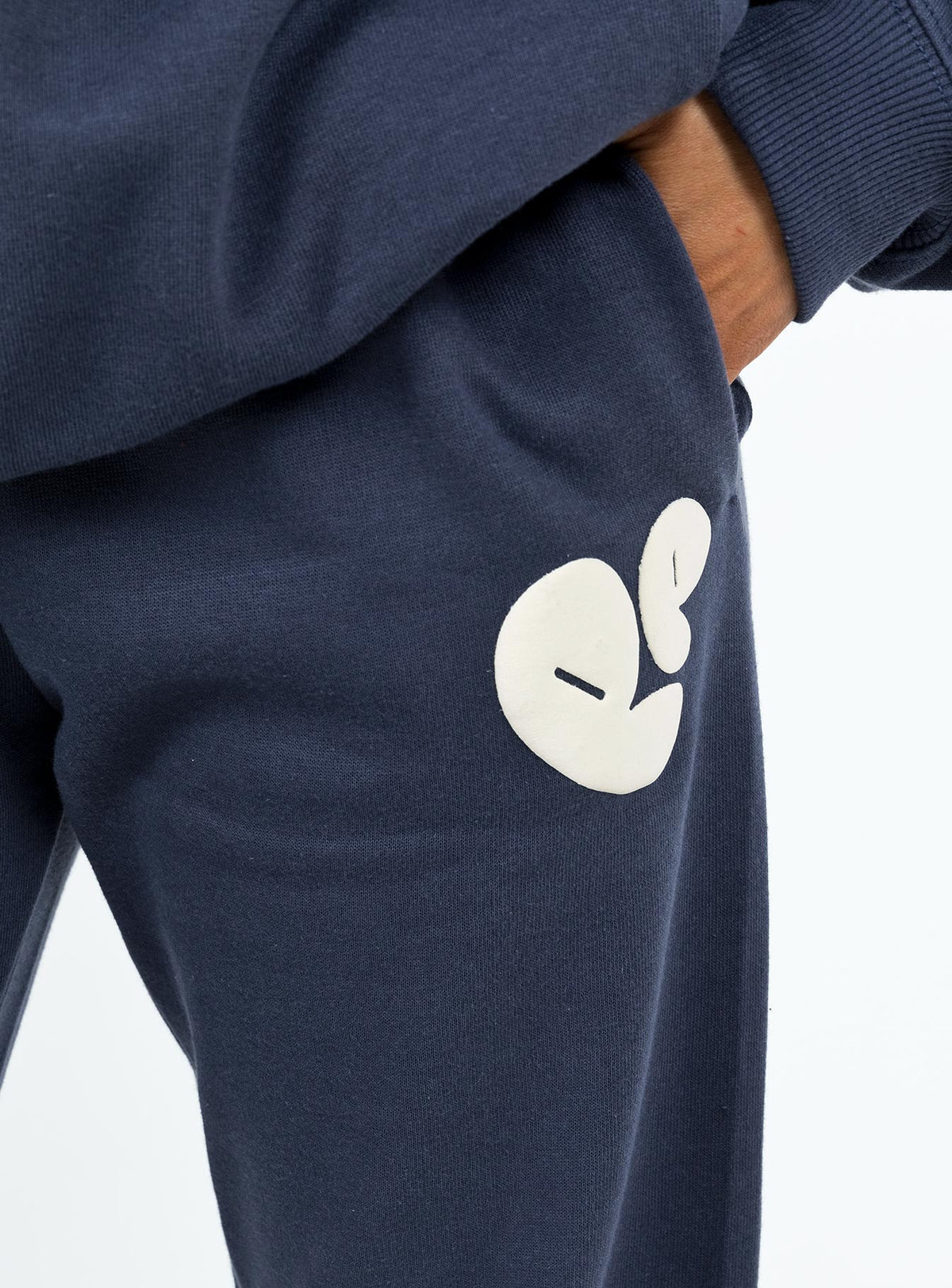 Princess Polly Track Pants Bubble Text Slate / Eggshell