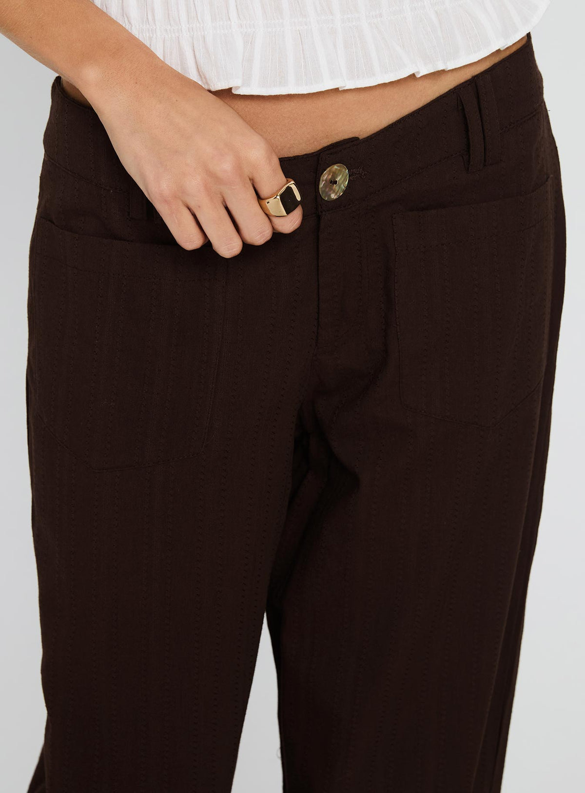 Vendi Low Rise Pant Chocolate