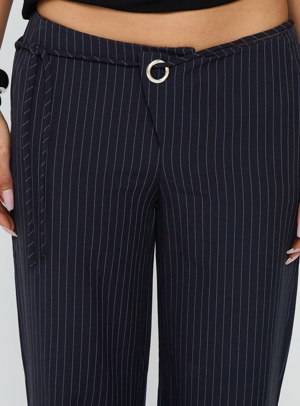 Nanami Tie Side Pant Navy Pinstripe