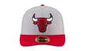 59FIFTY Chicago Bulls Low Profile Authentic Fitted Hat Heather Grey / Red - Brim NE946