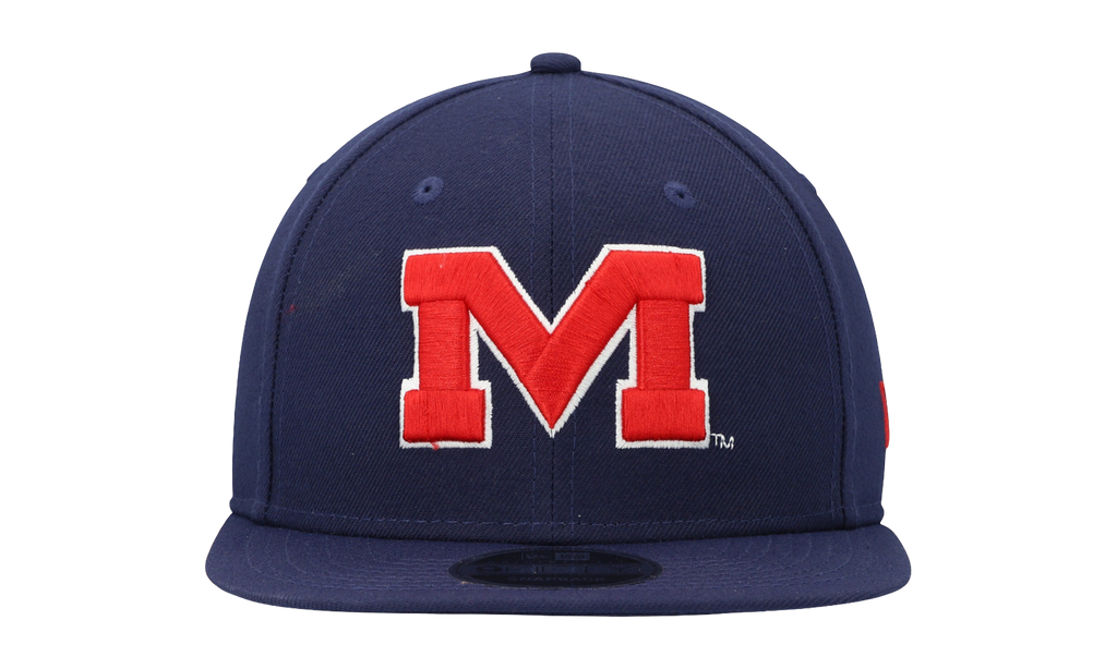 9FIFTY Ole Miss Rebels Snapback Hat Navy / Red - Logo NE1026