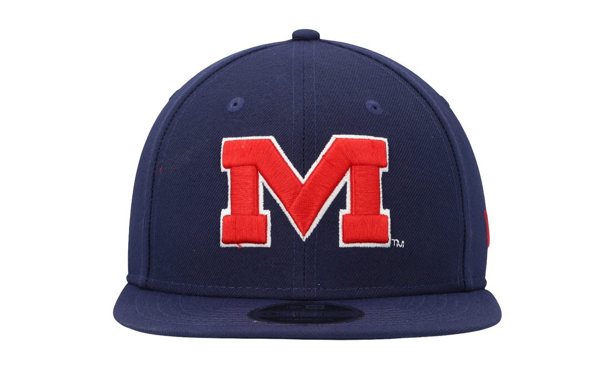 9FIFTY Ole Miss Rebels Snapback Hat Navy / Red - Logo NE1026