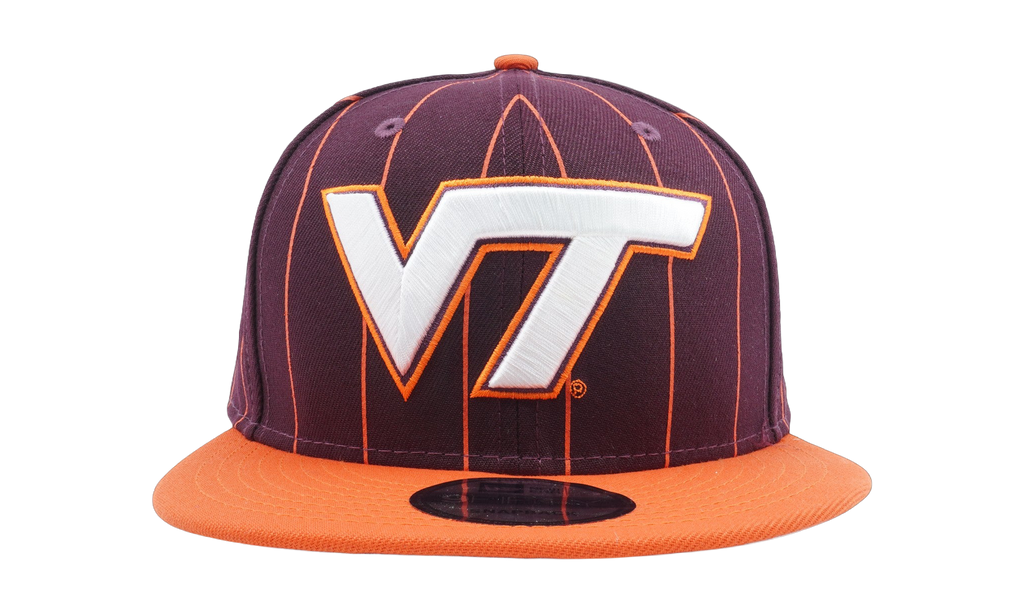 9FIFTY Virginia Tech Hokies Vintage E1 Snapback Hat Maoon / Orange - Brim / Grey - Under Brim NE871