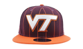9FIFTY Virginia Tech Hokies Vintage E1 Snapback Hat Maoon / Orange - Brim / Grey - Under Brim NE871