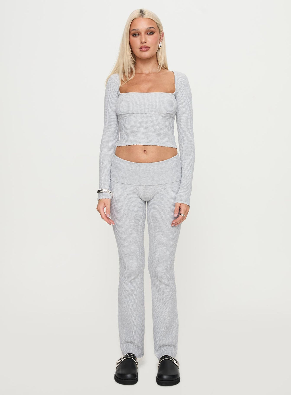 Closed Eyes Flared Pant Grey
