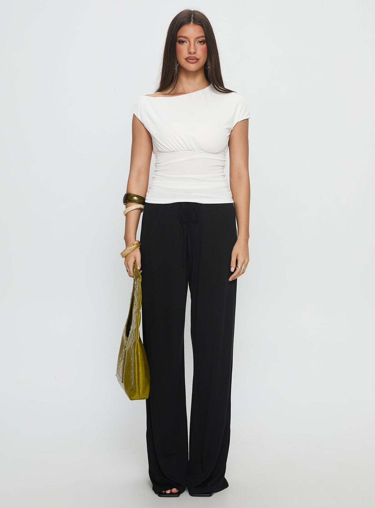 Gavrielle Jersey Wide Leg Pants Black
