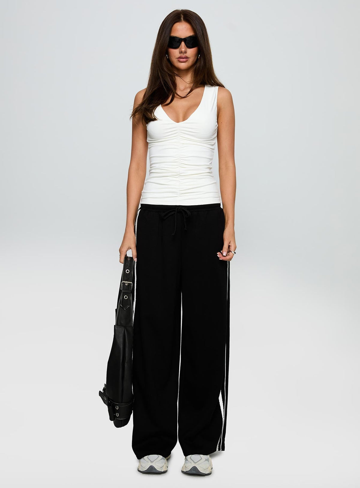 Expedition Wide Leg Track Pants Black