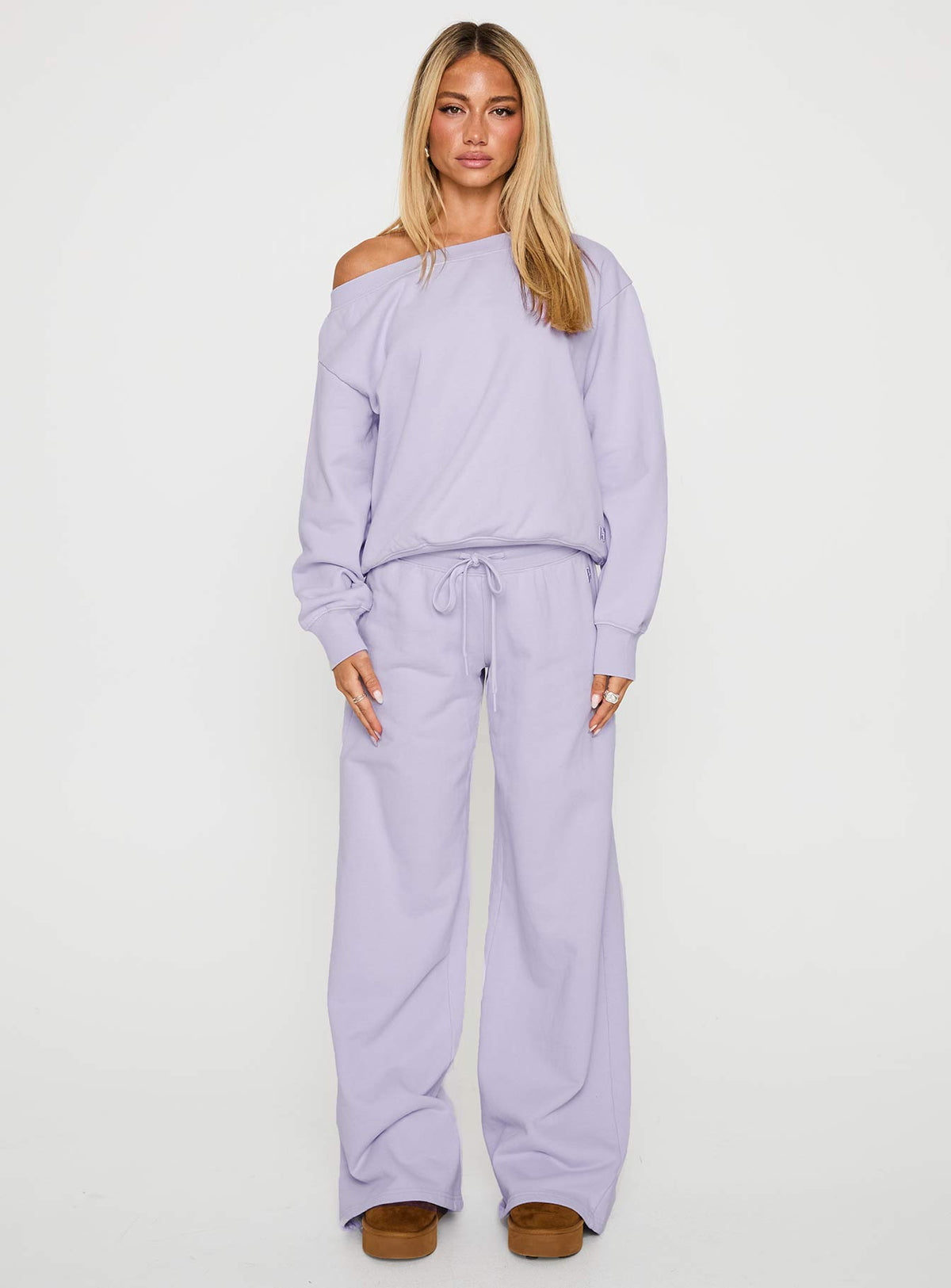 Dodie Wide Leg Pants Washed Lavender