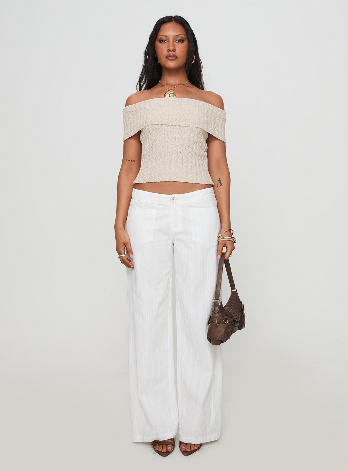 Vendi Low Rise Pant White Petite