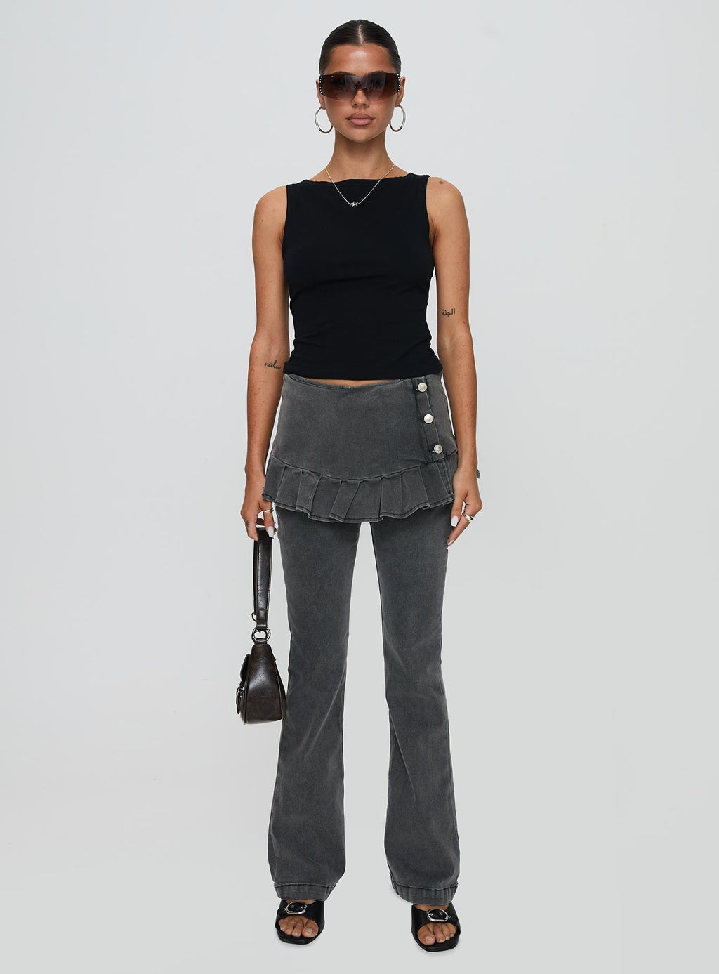 Jordynne Layered Pant Washed Black