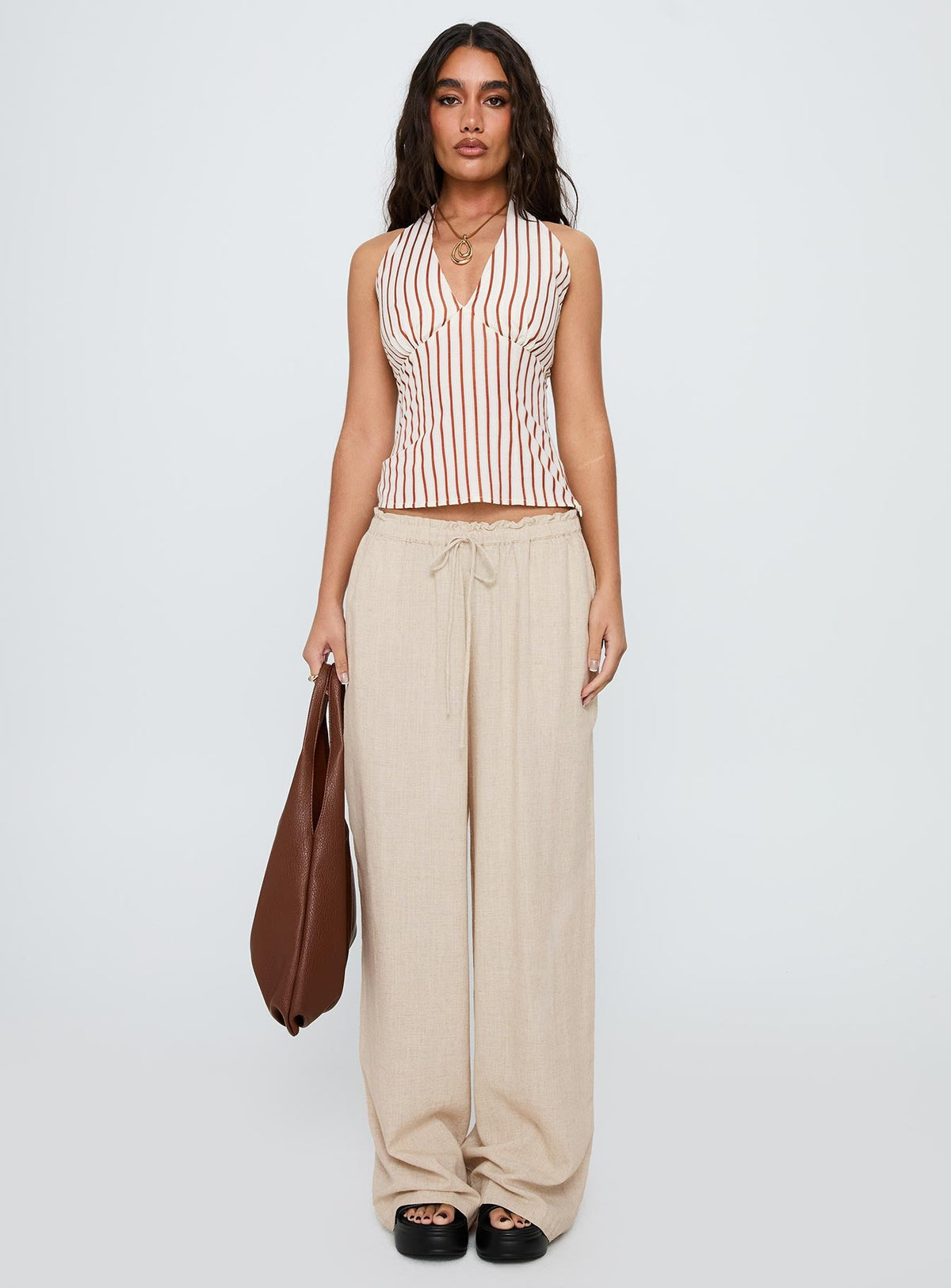 Seascape Oversize Tie Pants Natural