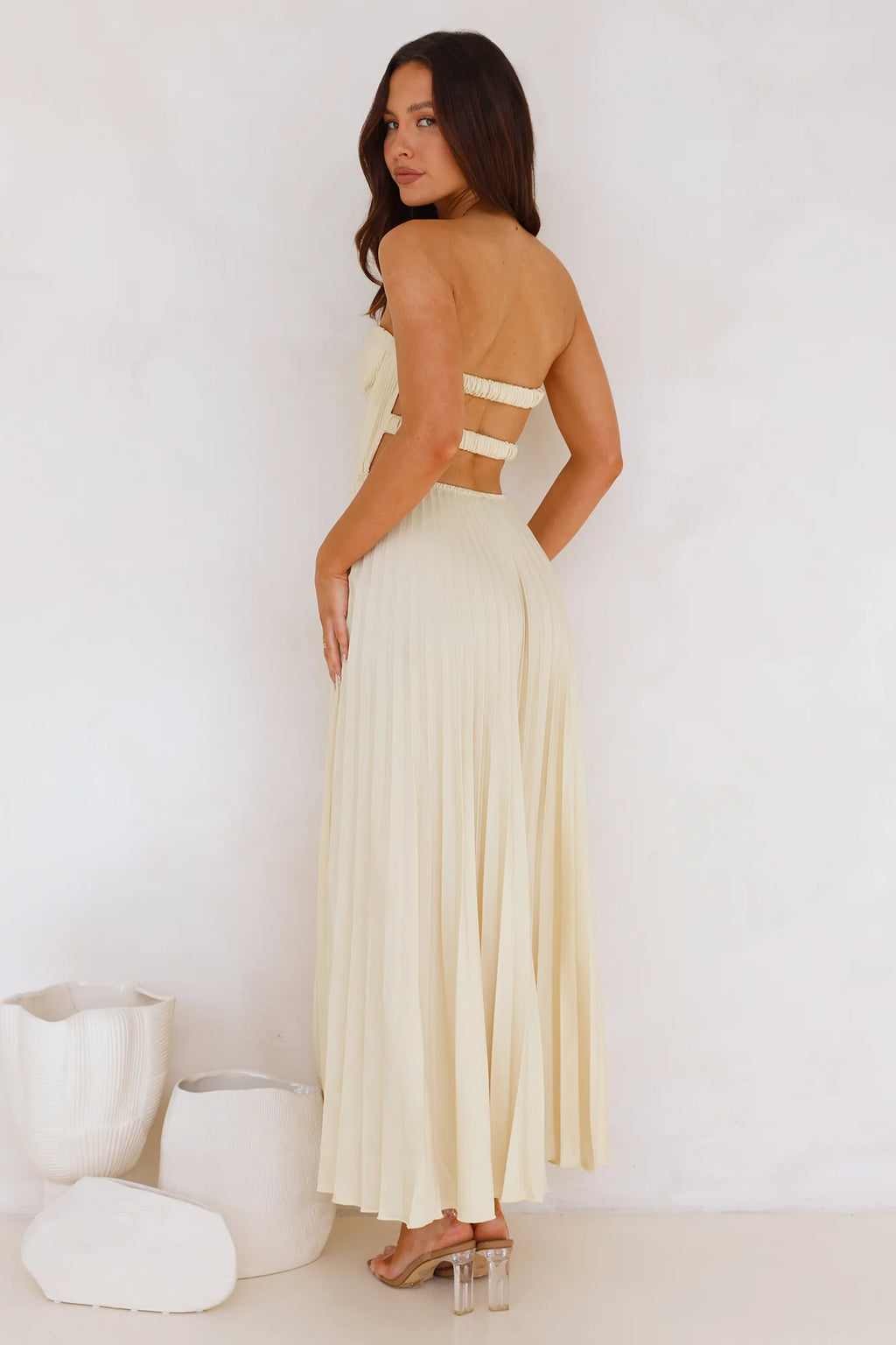 Sunflower Serenity Plisse Maxi Dress Yellow