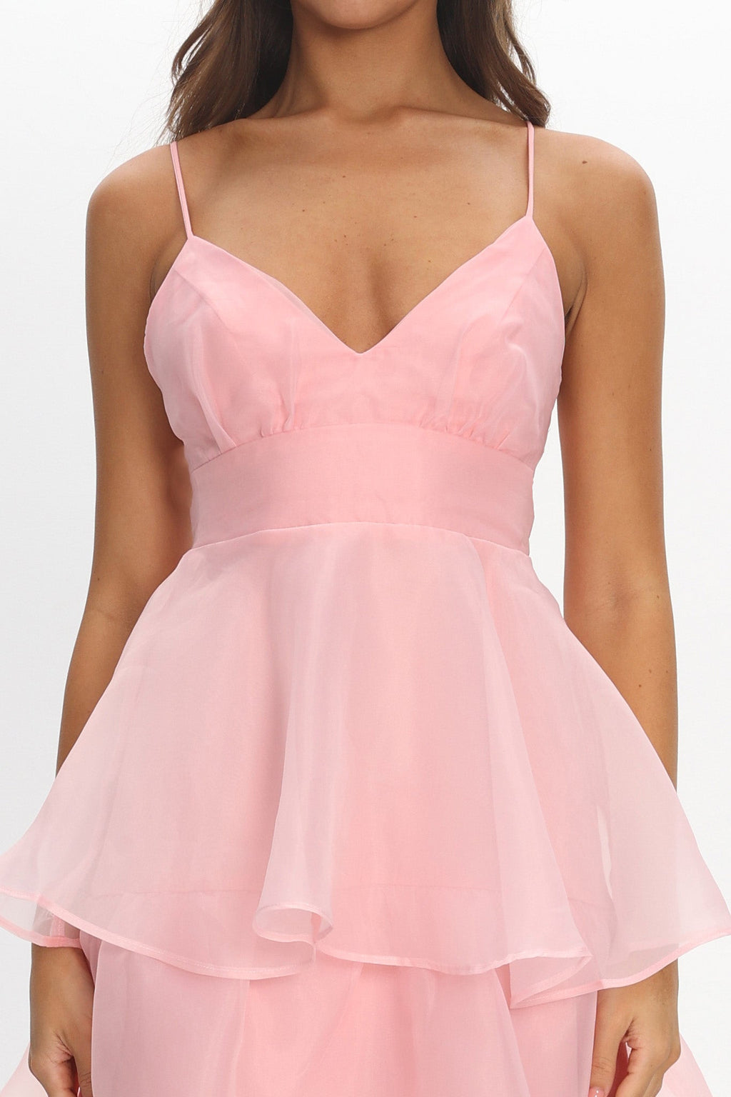 Made For You Tiered Ruffle Midi Dress Pink