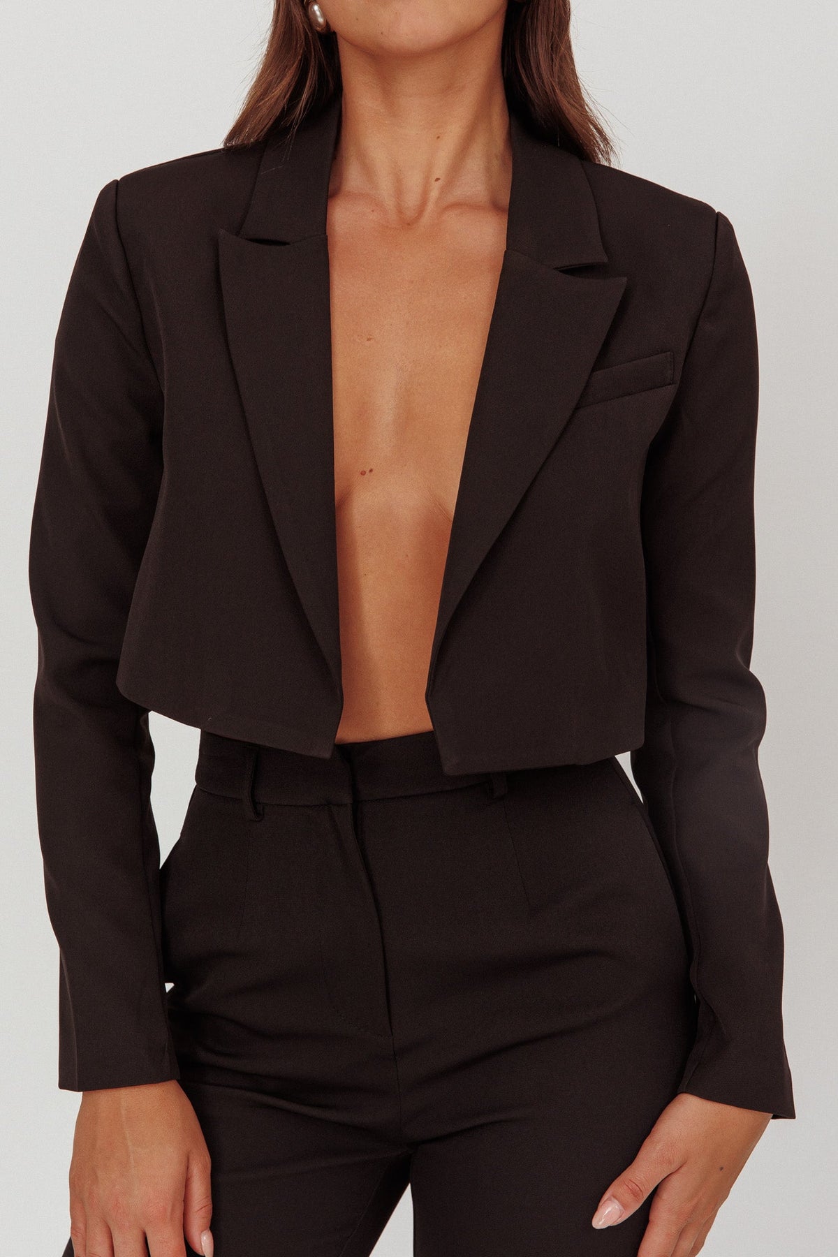 Fridays Open Crop Jacket Black
