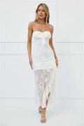 Pretty Moods Only Strapless Maxi Dress White