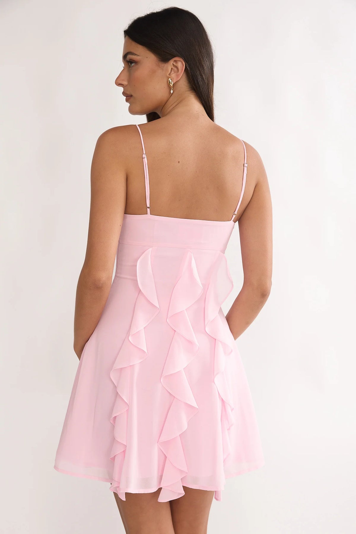 Katalia Ruffle Mini Dress Blush