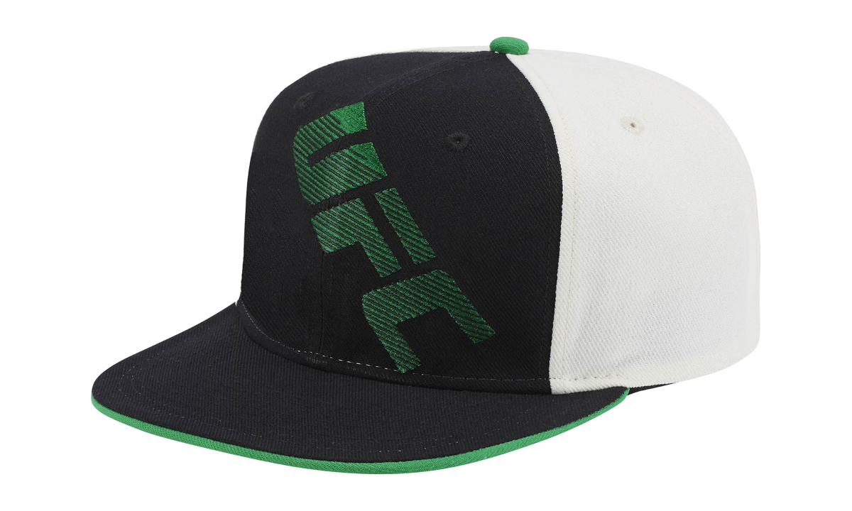 UFC Flat Brim Snapback Hat Black / Green / Cream VX22Z BKG UUFC
