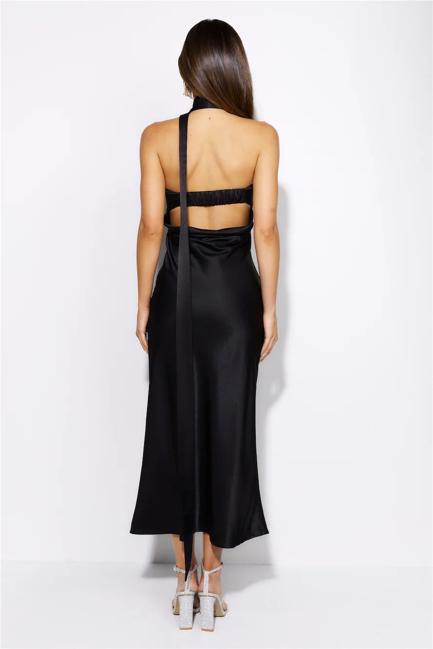 Stylish Queen Maxi Dress Black