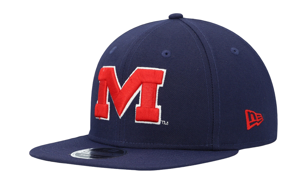9FIFTY Ole Miss Rebels Snapback Hat Navy / Red - Logo NE1026