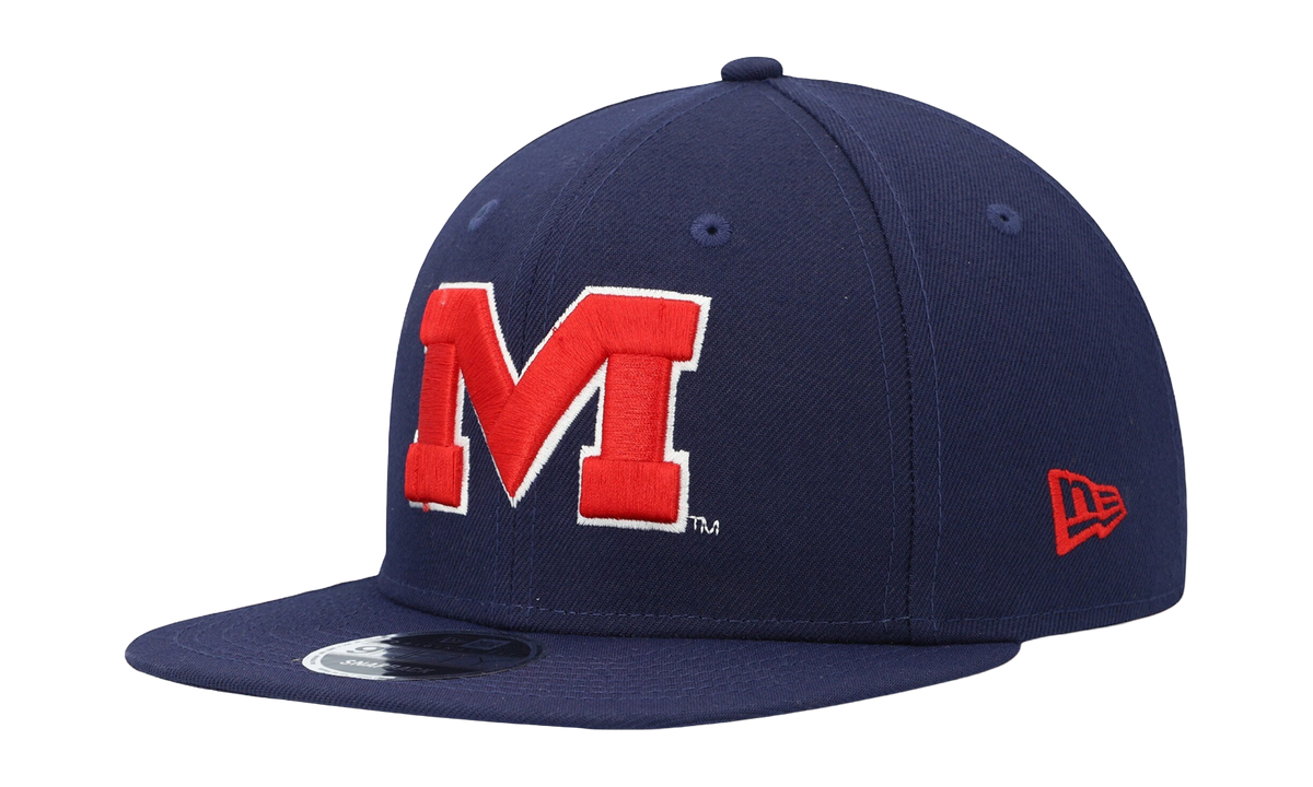 9FIFTY Ole Miss Rebels Snapback Hat Navy / Red - Logo NE1026