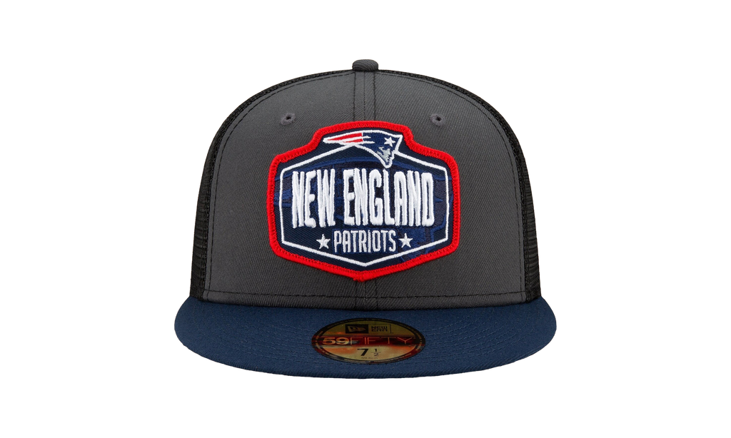 59FIFTY New England Patriots 2021 Draft Fitted Hat Graphite and Black / Navy - Brim NE786