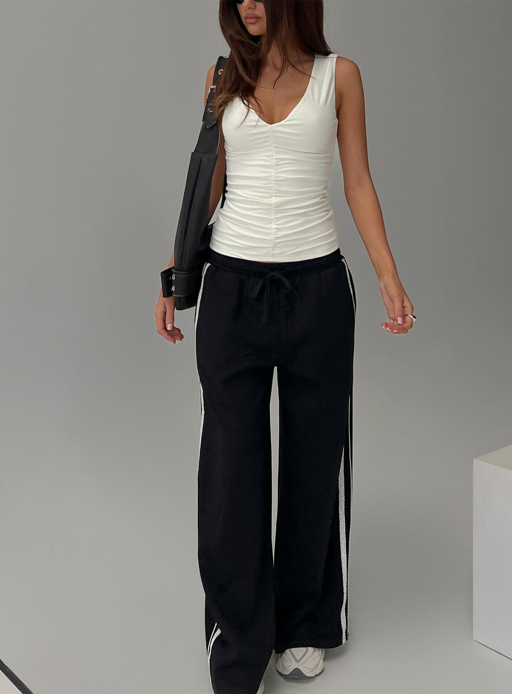 Expedition Wide Leg Track Pants Black