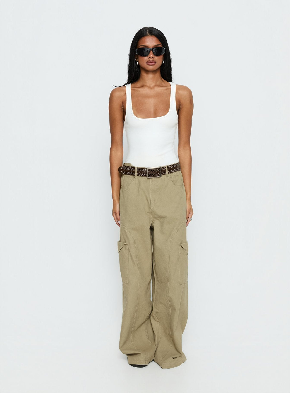 Sylene Pocket Detail Cargo Pants Khaki