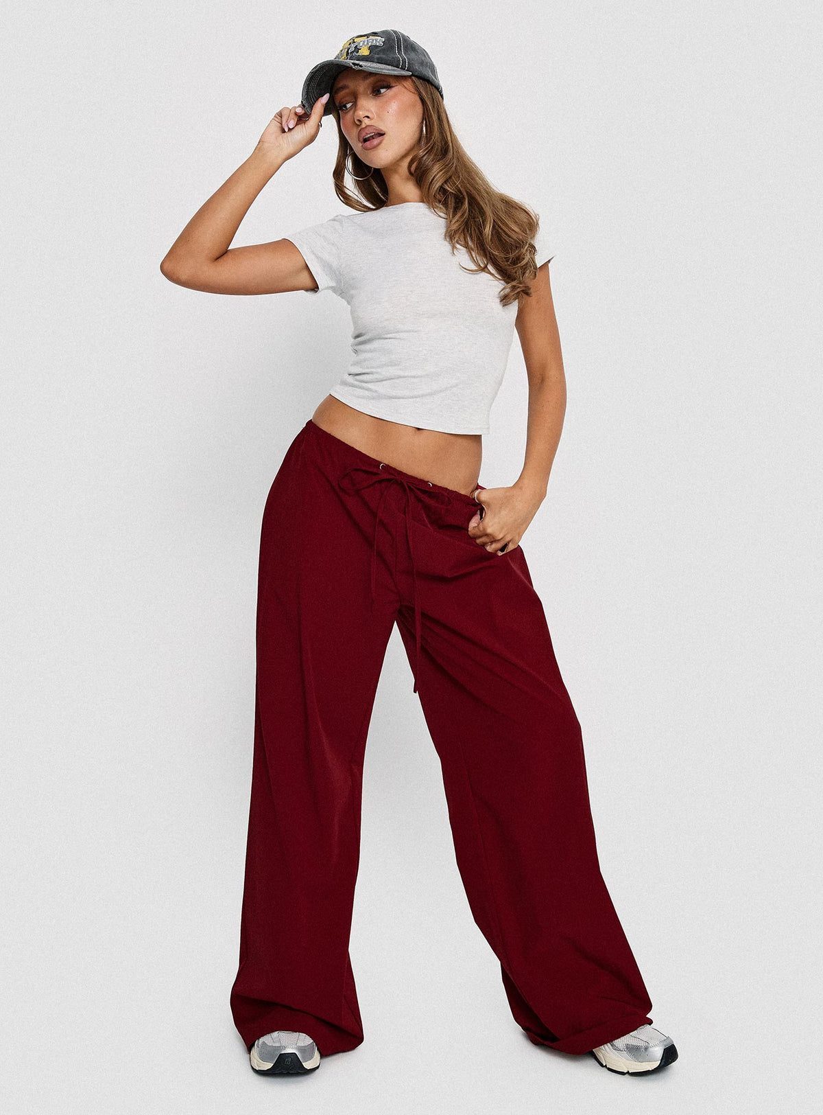 Jubel Wide Leg Pants Red