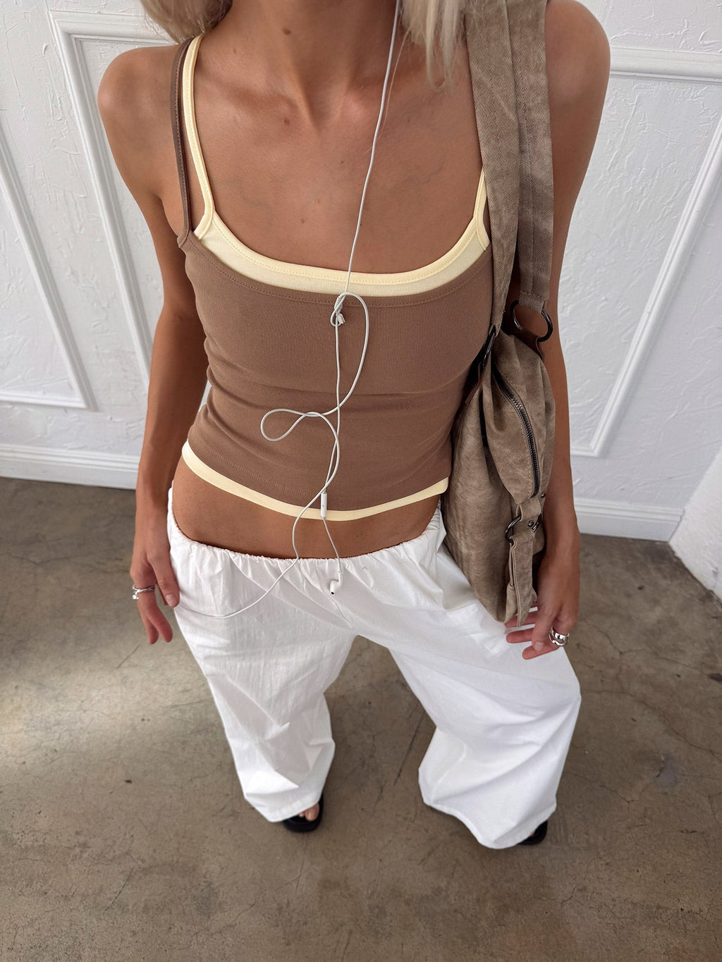 Lunea Concealed Waistband Pants White Petite