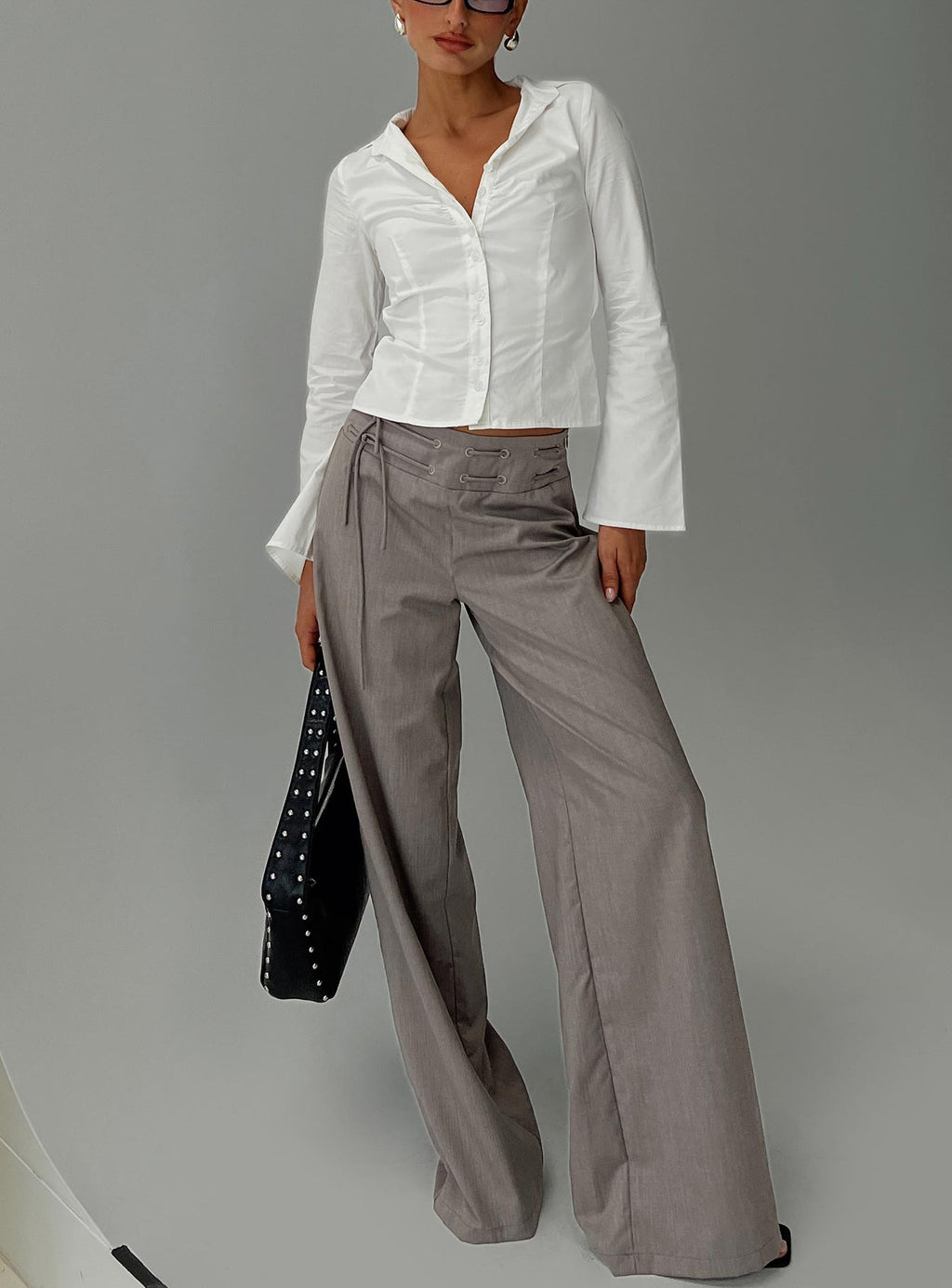 Just Have Fun Wide Leg Pant Grey Petite