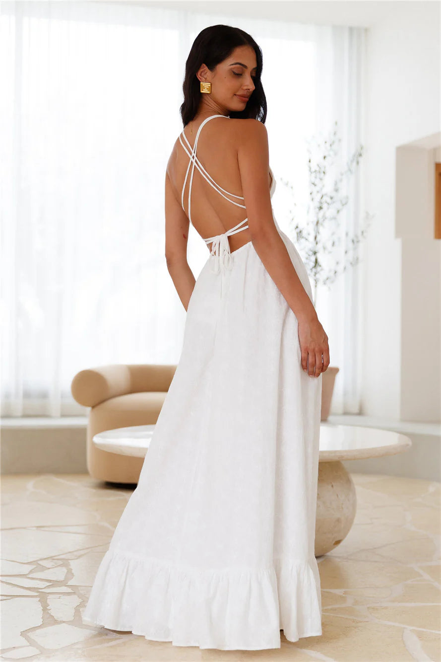 Crystal Clarity Maxi Dress White