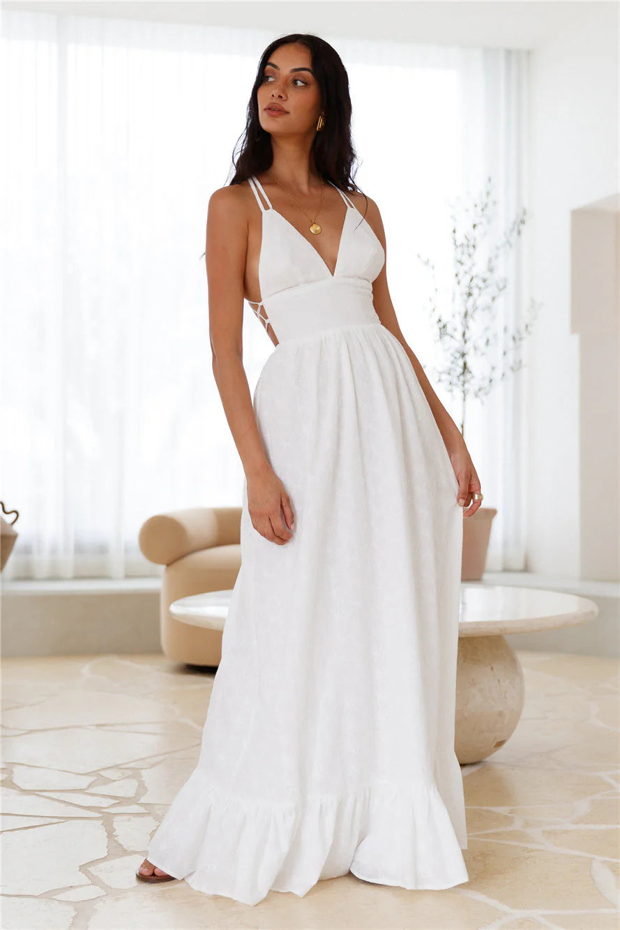Crystal Clarity Maxi Dress White