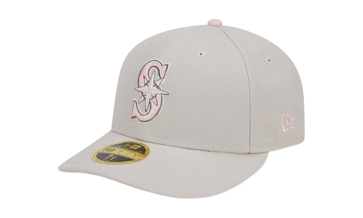 59FIFTY Seattle Mariners Mother's Day Low Profile Fitted Hat Khaki / Pink - Under Brim NE899